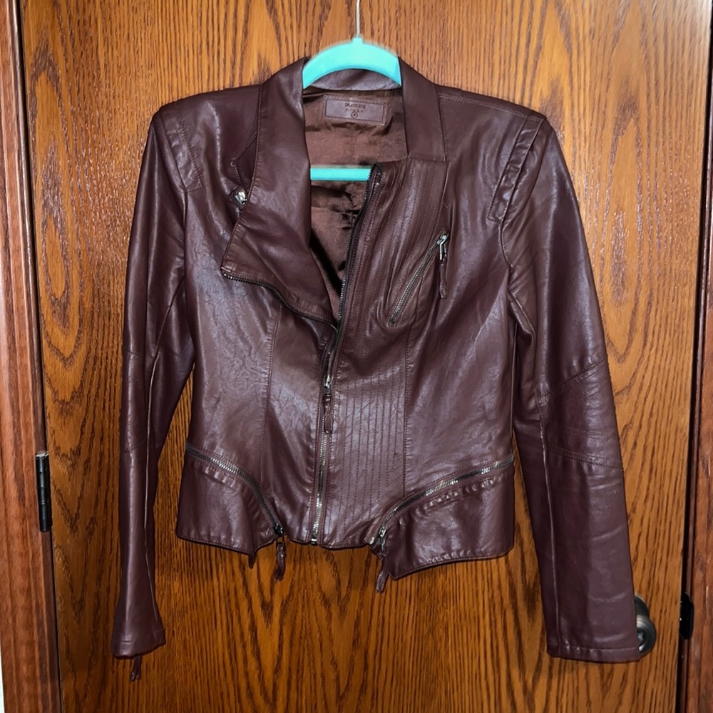 BLANK NYC FAUX LEATHER JACKET - BROWN